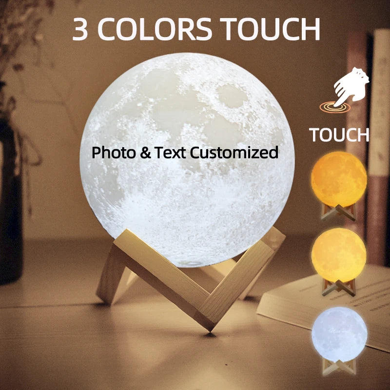 3D Printing Moon Lamp Personalized Photo Text
