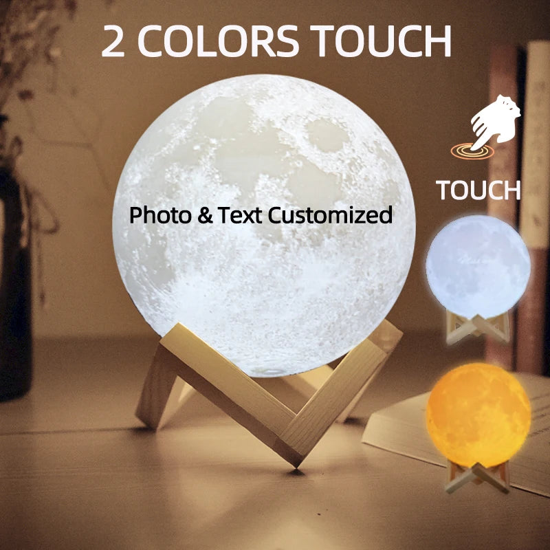 3D Printing Moon Lamp Personalized Photo Text