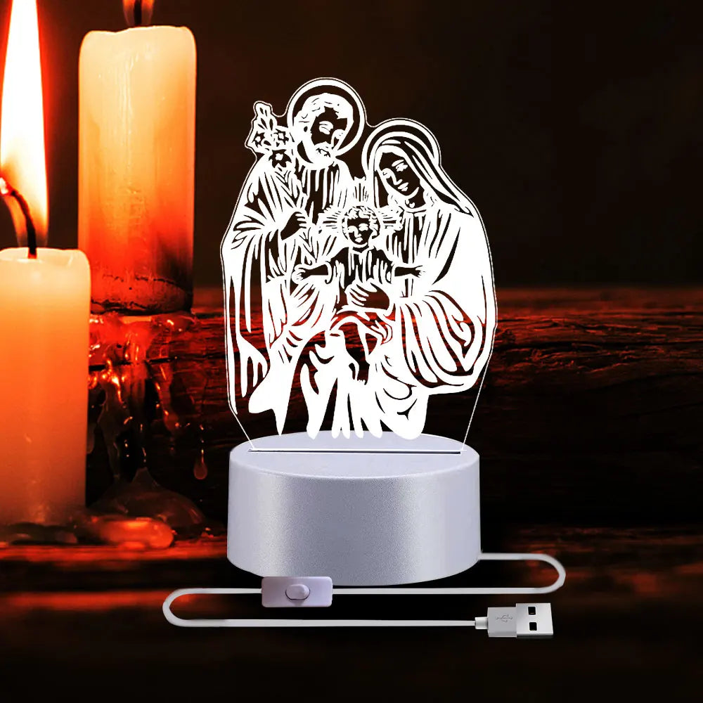 Crucifixion of Jesus 3D Illusion Lamp