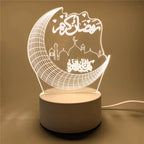 Muslim Ramadan Decoration  3D LED Night Light Eid Mubarak
