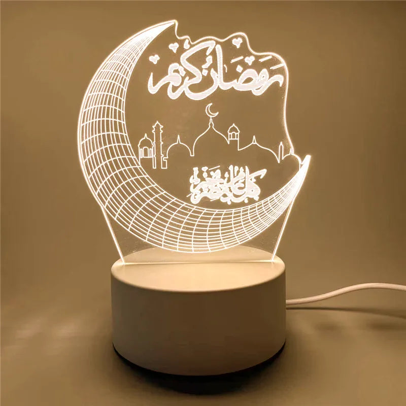 Muslim Ramadan Decoration  3D LED Night Light Eid Mubarak