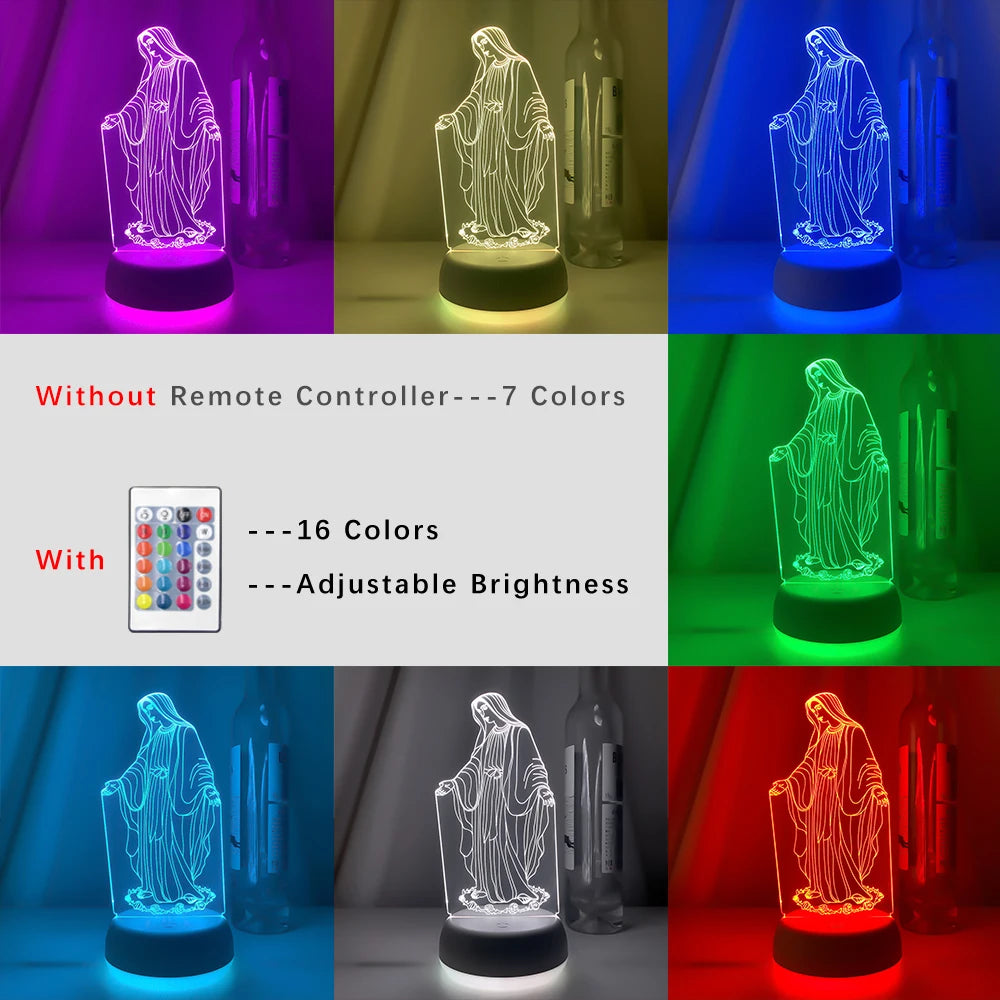 3D Night Light Jesus Illusion Lamp