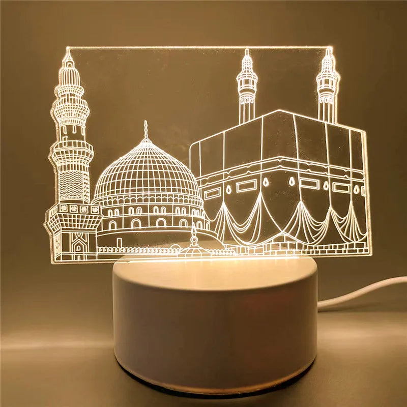 Muslim Ramadan Decoration  3D LED Night Light Eid Mubarak