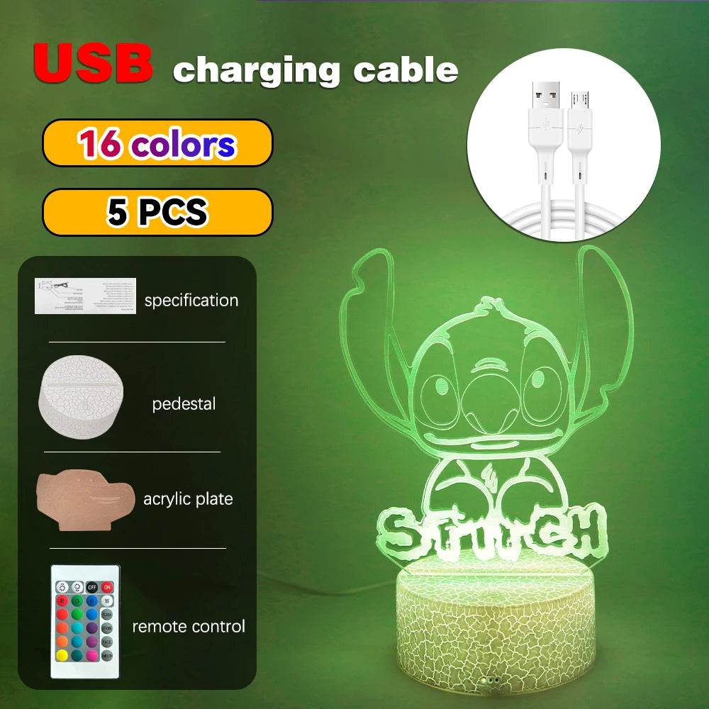 Stitch 3D Lamps Illusion LED Light