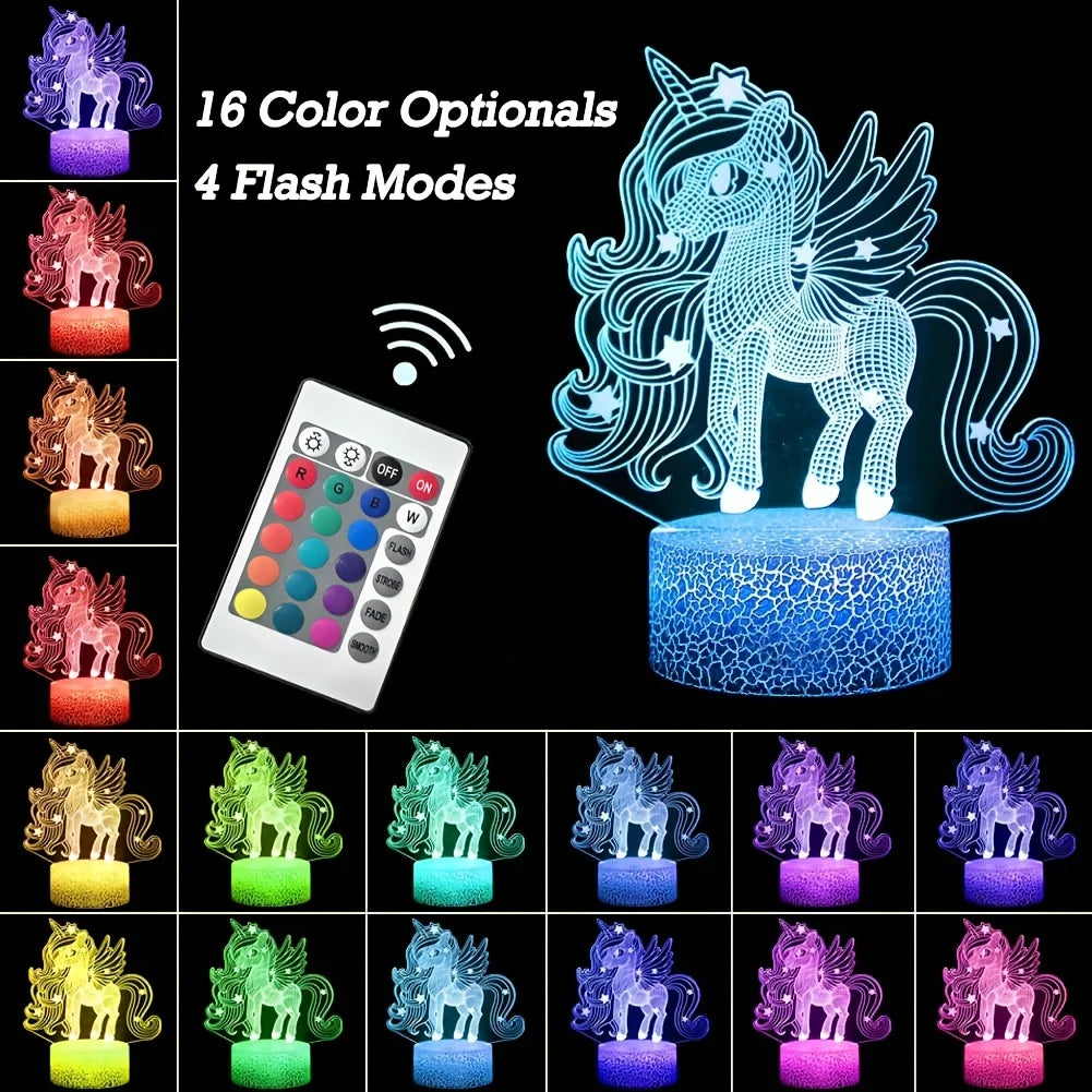 Cute Pony 3D LED Night Light Lamp