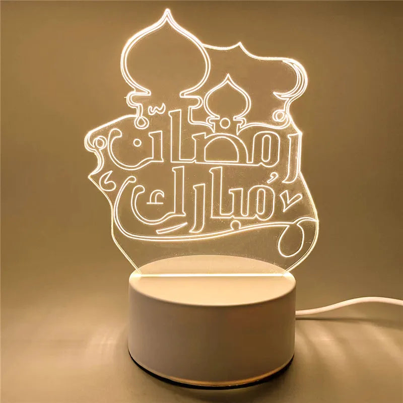 Muslim Ramadan Decoration  3D LED Night Light Eid Mubarak