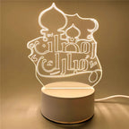 Muslim Ramadan Decoration  3D LED Night Light Eid Mubarak