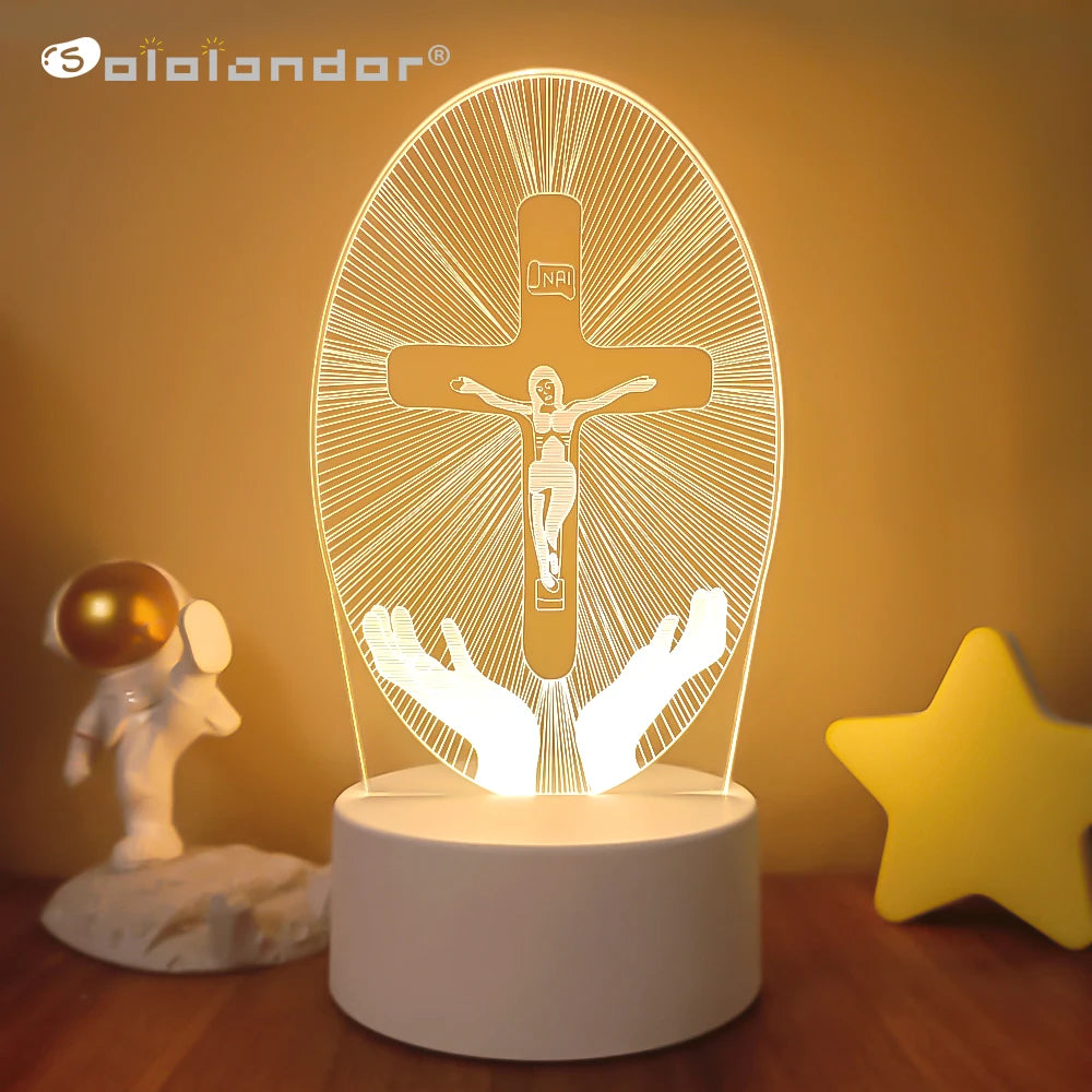 Crucifixion of Jesus 3D Illusion Lamp