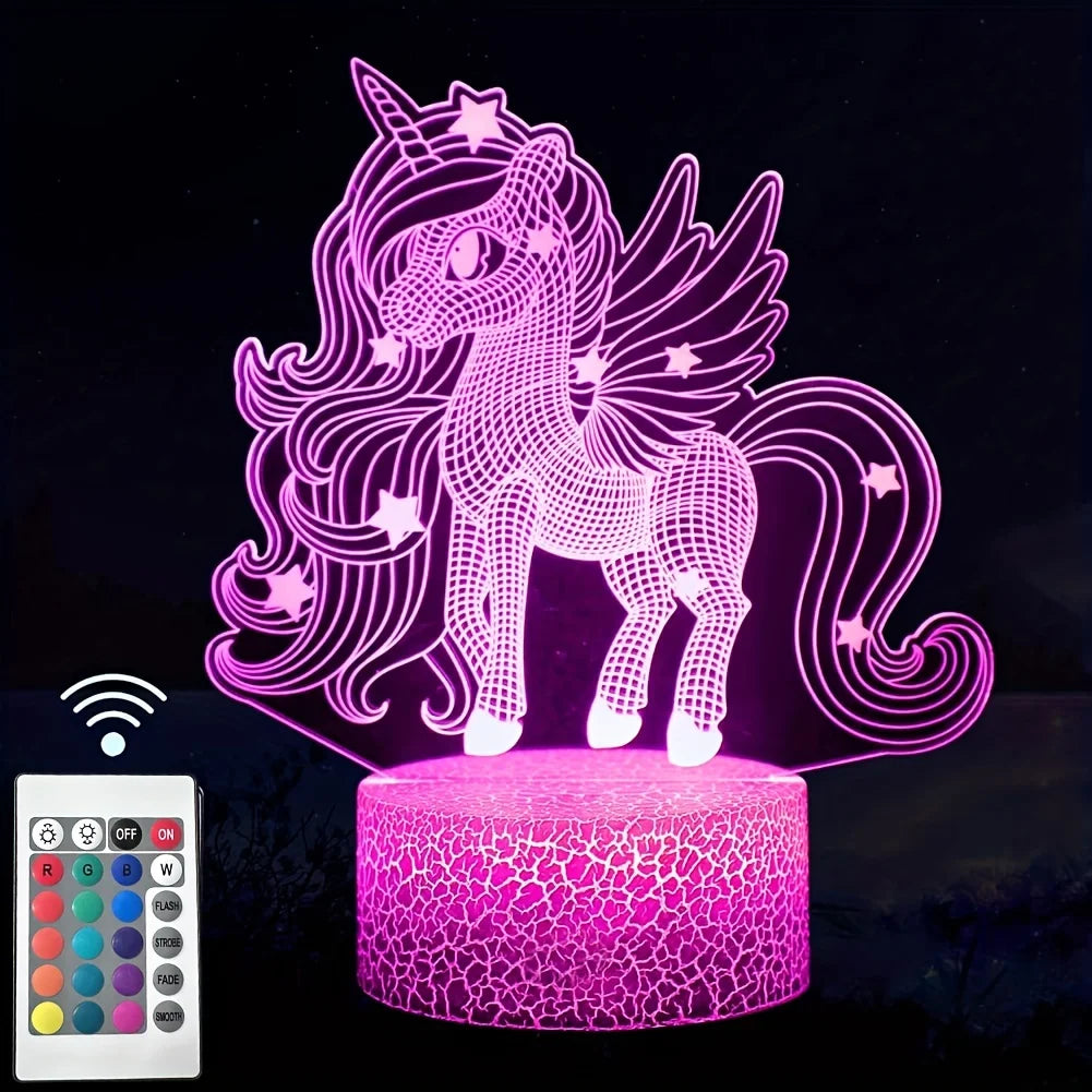 Cute Pony 3D LED Night Light Lamp