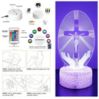 Jesus Cross 3D Lamp  LED Night Light Friends