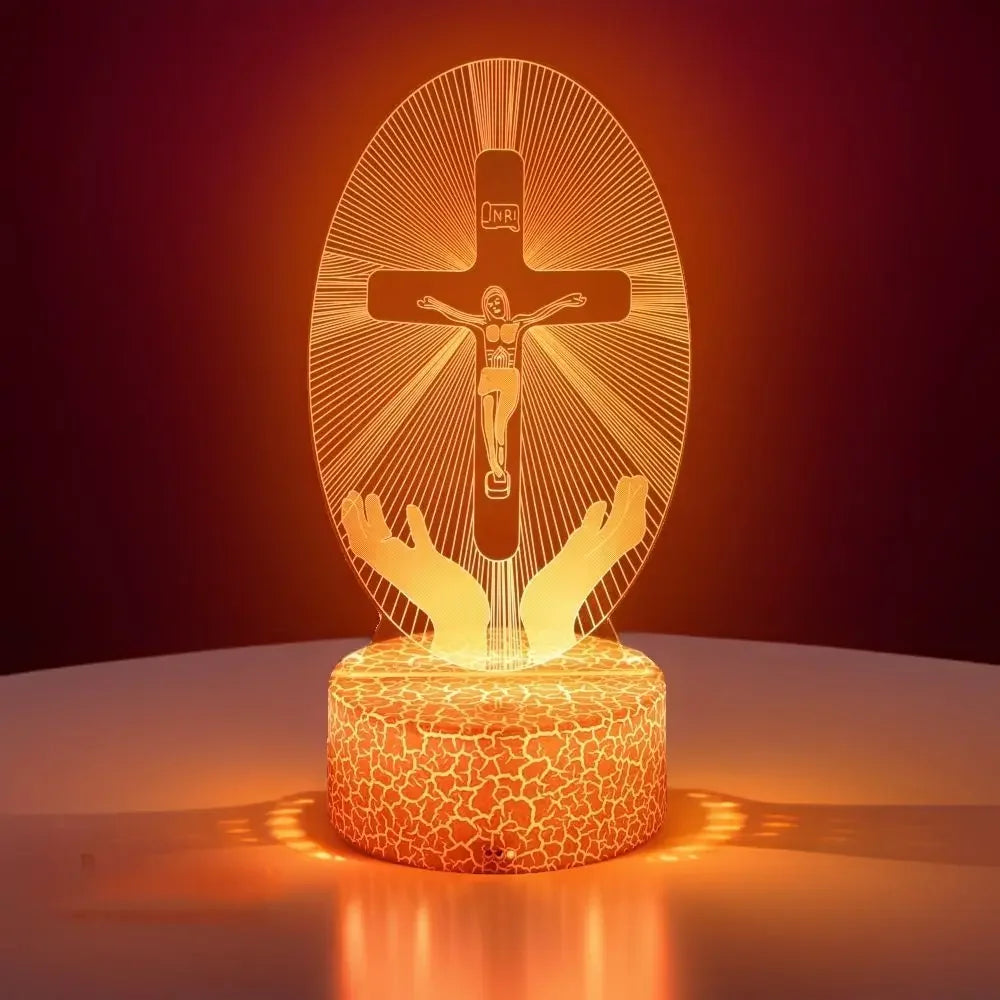Jesus Cross 3D Lamp  LED Night Light Friends
