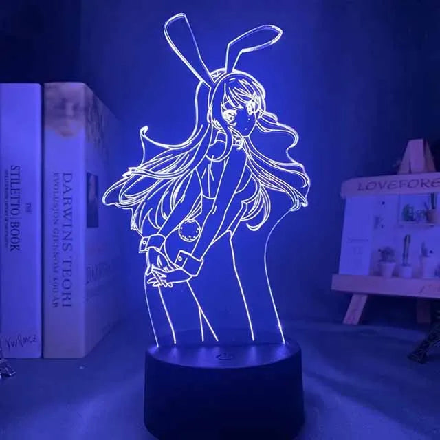 BUNNY GIRL SENPAI 3D Illusion Led Nightlights