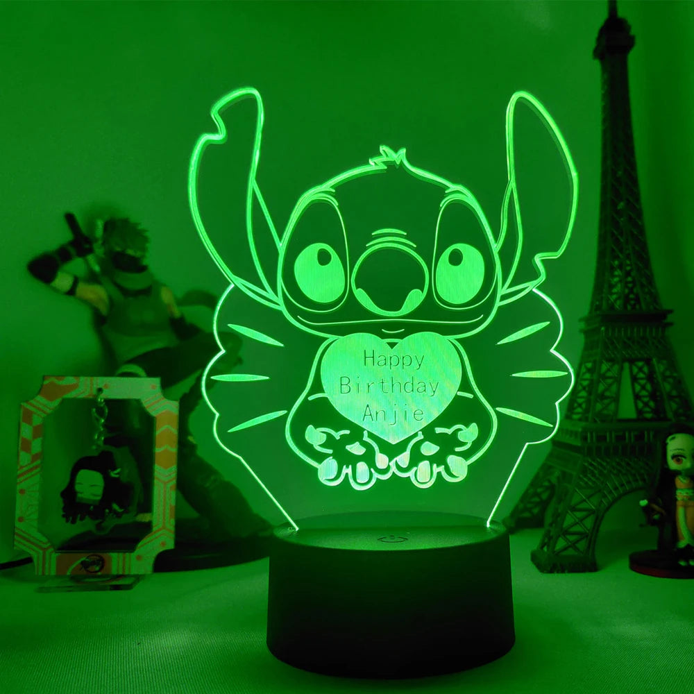 Lilo & Stitch Cartoon 3D Lamp Figure LED Night