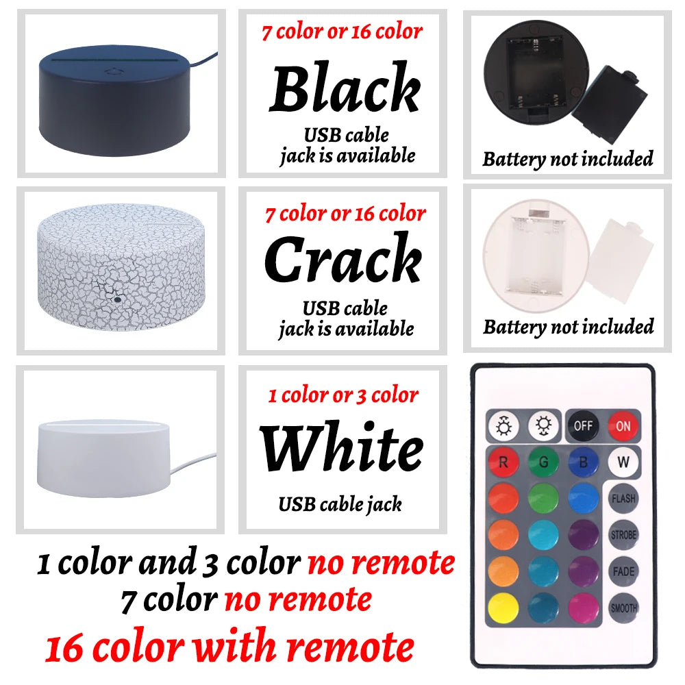 Religion 3D Night Light For Home Room Decoration