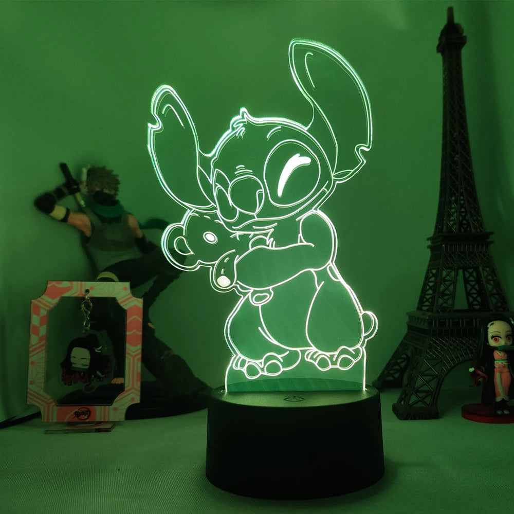 Lilo & Stitch Cartoon 3D Lamp Figure LED Night