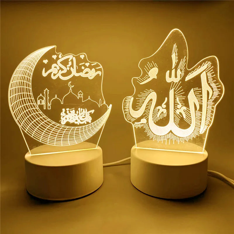 Muslim Ramadan Decoration  3D LED Night Light Eid Mubarak