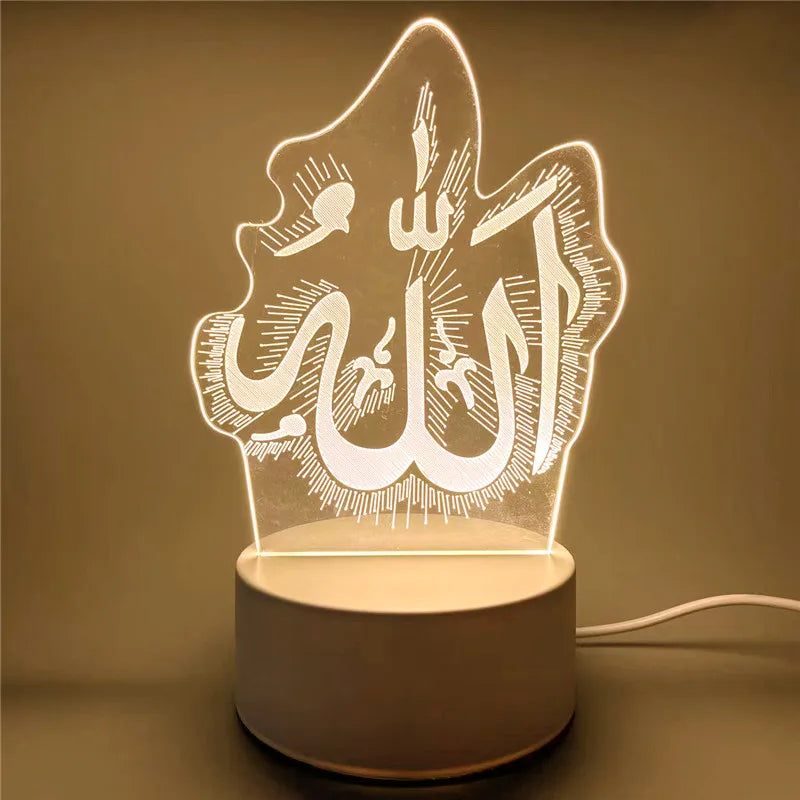 Muslim Ramadan Decoration  3D LED Night Light Eid Mubarak