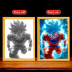 Anime Figure Light Painting Photo Frame Dragon Ball Z Goku Led Night Light Lamp Bedside Table Decorate Christmas Gifts Moon Lamp