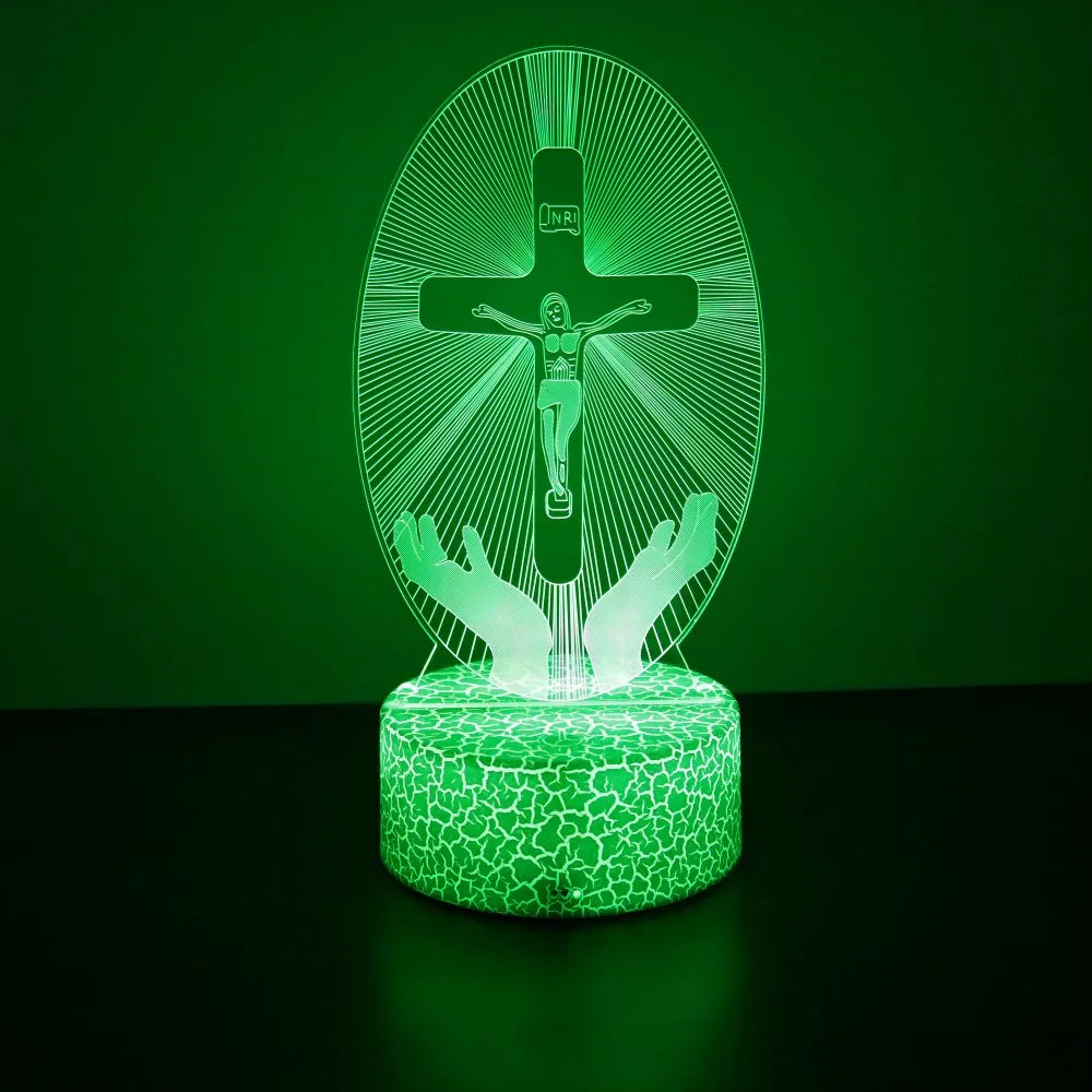 Jesus Cross 3D Lamp  LED Night Light Friends