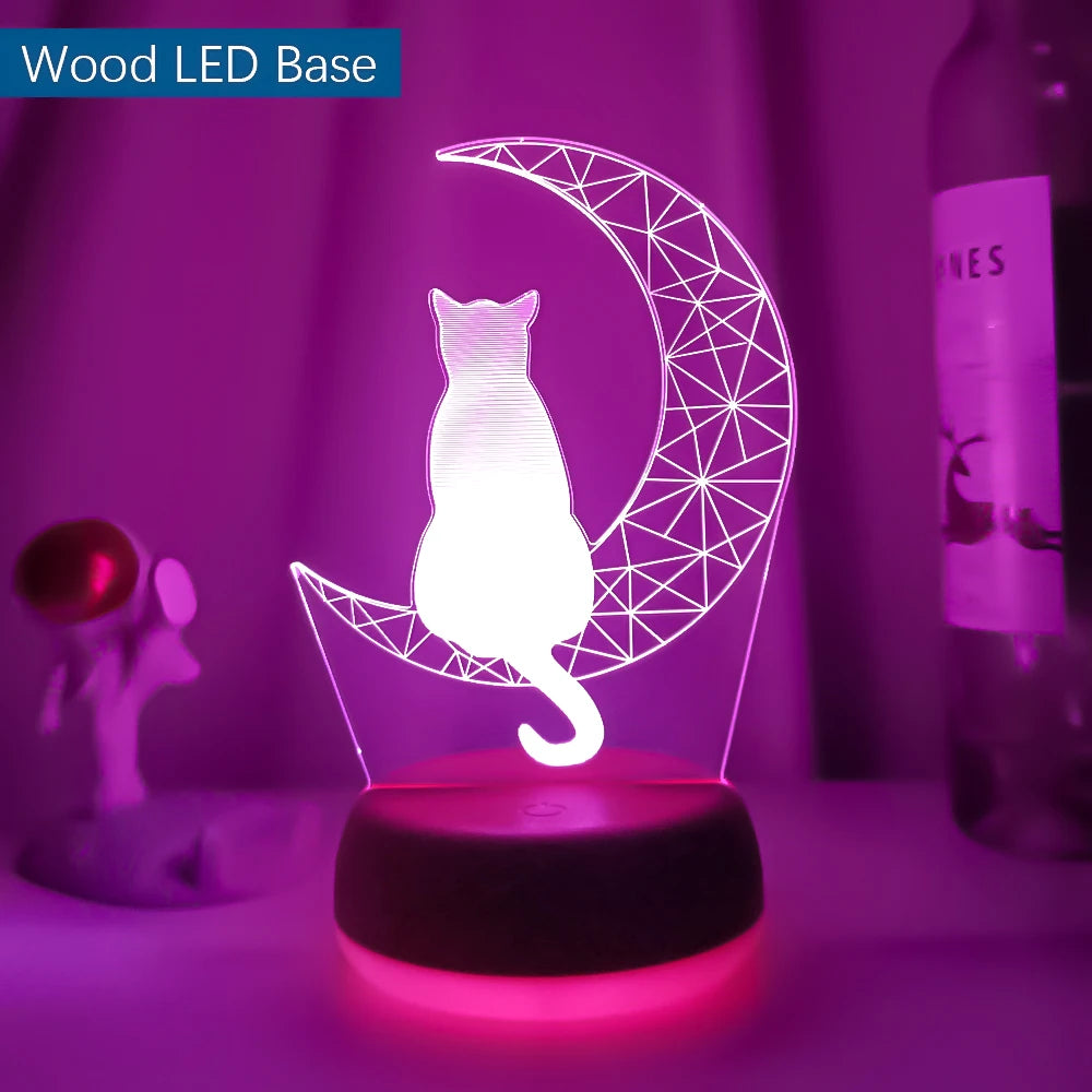 Moon Cat 3D Led Night Light