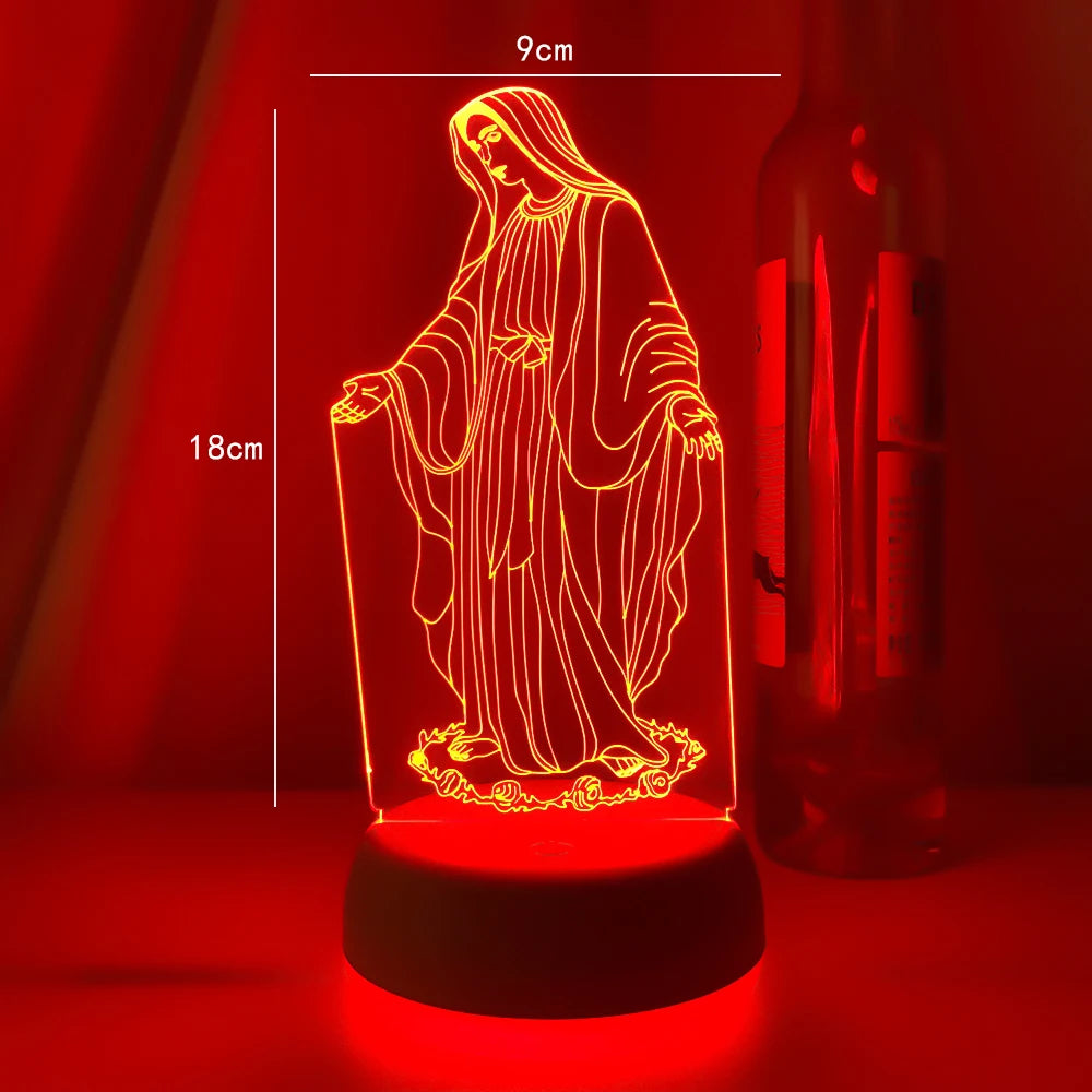3D Night Light Jesus Illusion Lamp