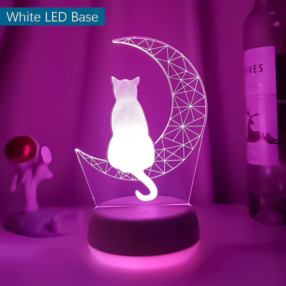 Moon Cat 3D Led Night Light