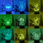 Lilo & Stitch Cartoon 3D Lamp Figure LED Night