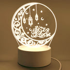 Muslim Ramadan Decoration  3D LED Night Light Eid Mubarak