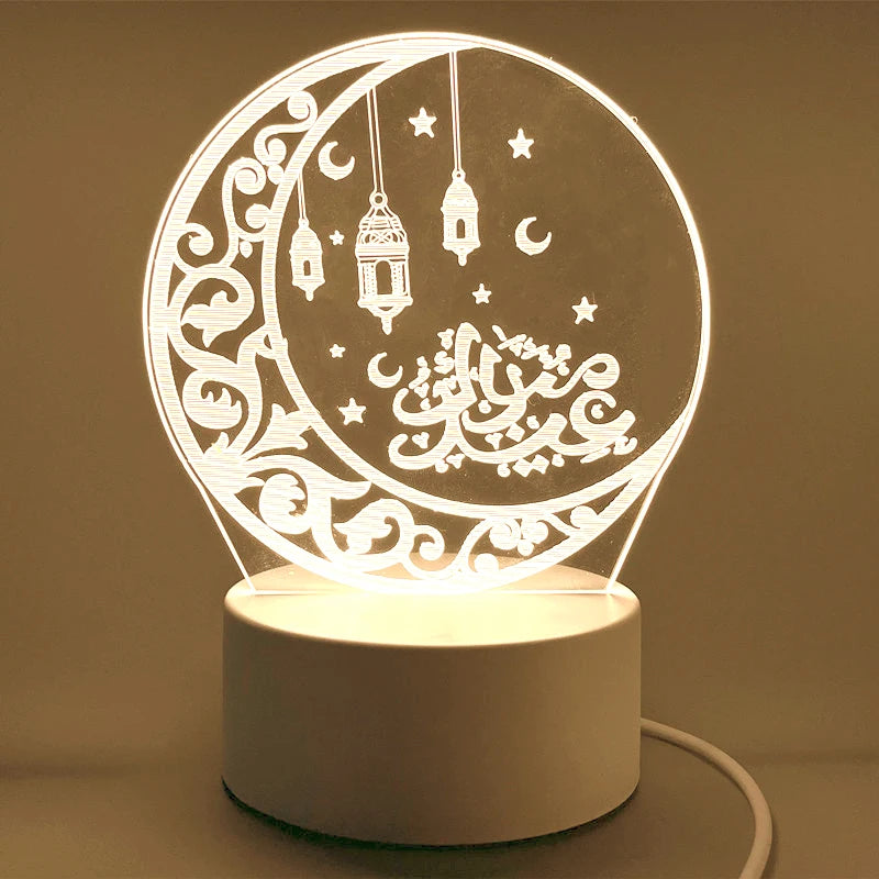 Muslim Ramadan Decoration  3D LED Night Light Eid Mubarak