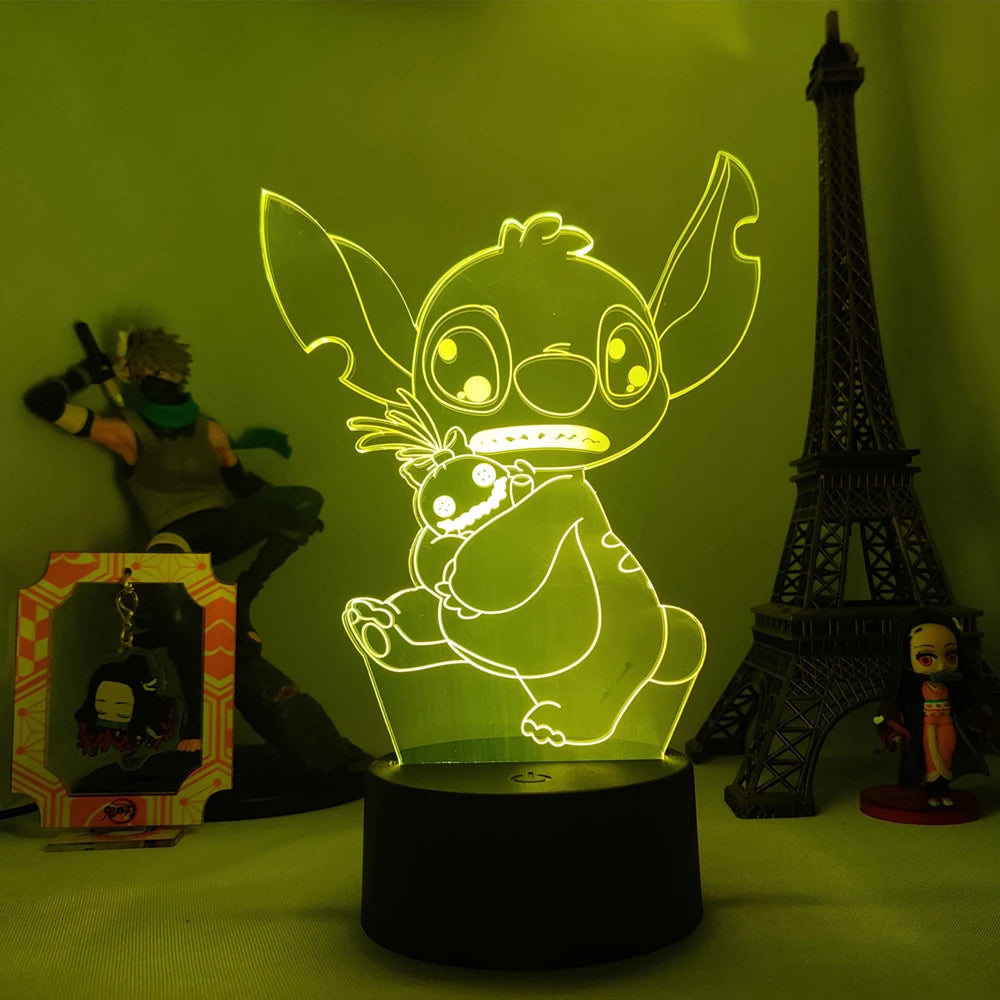 Lilo & Stitch Cartoon 3D Lamp Figure LED Night