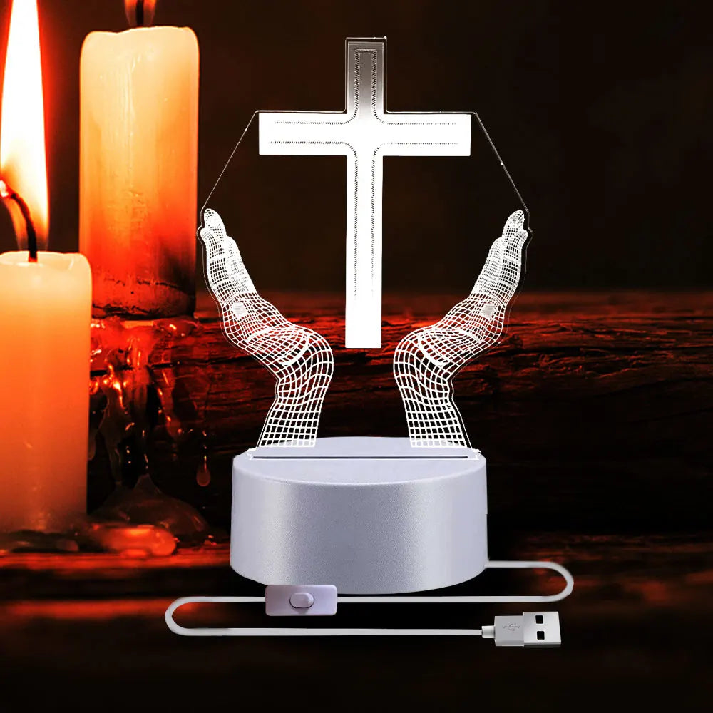 Crucifixion of Jesus 3D Illusion Lamp