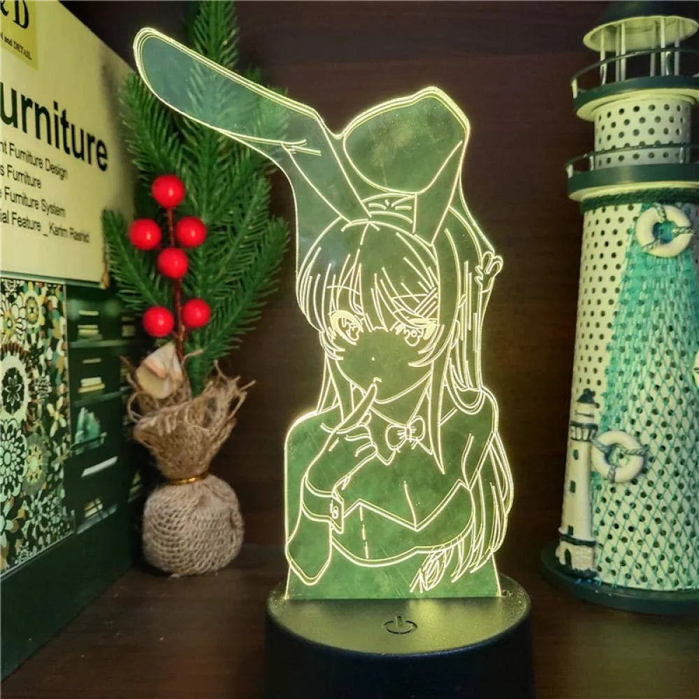 BUNNY GIRL SENPAI 3D Illusion Led Nightlights