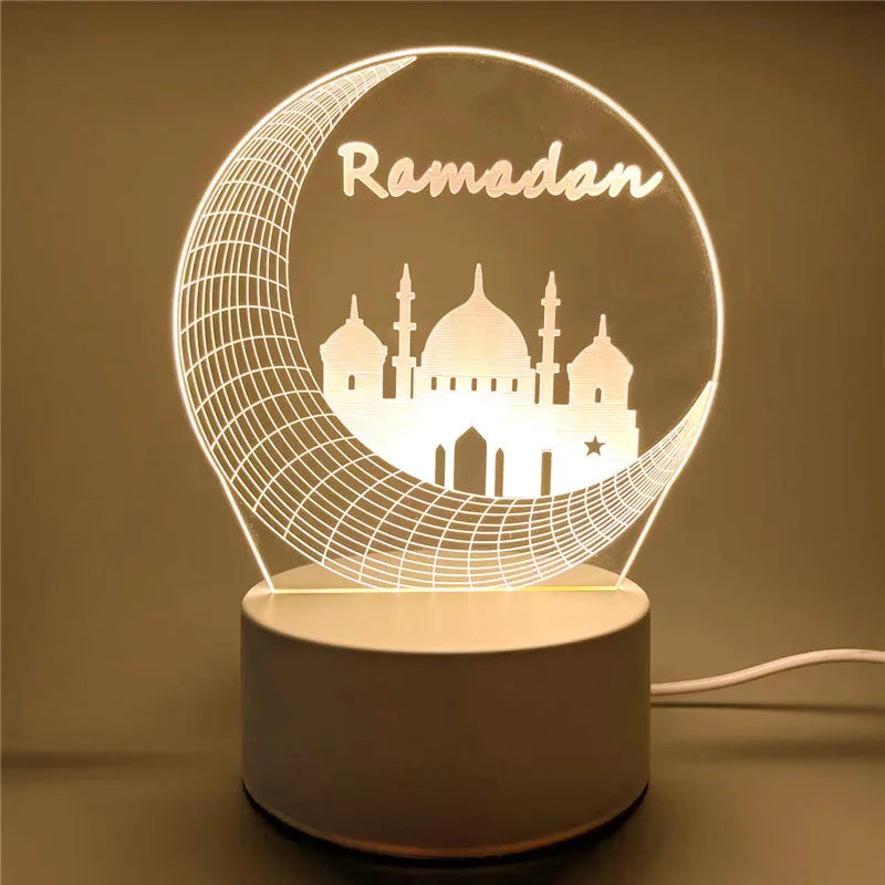 Muslim Ramadan Decoration  3D LED Night Light Eid Mubarak
