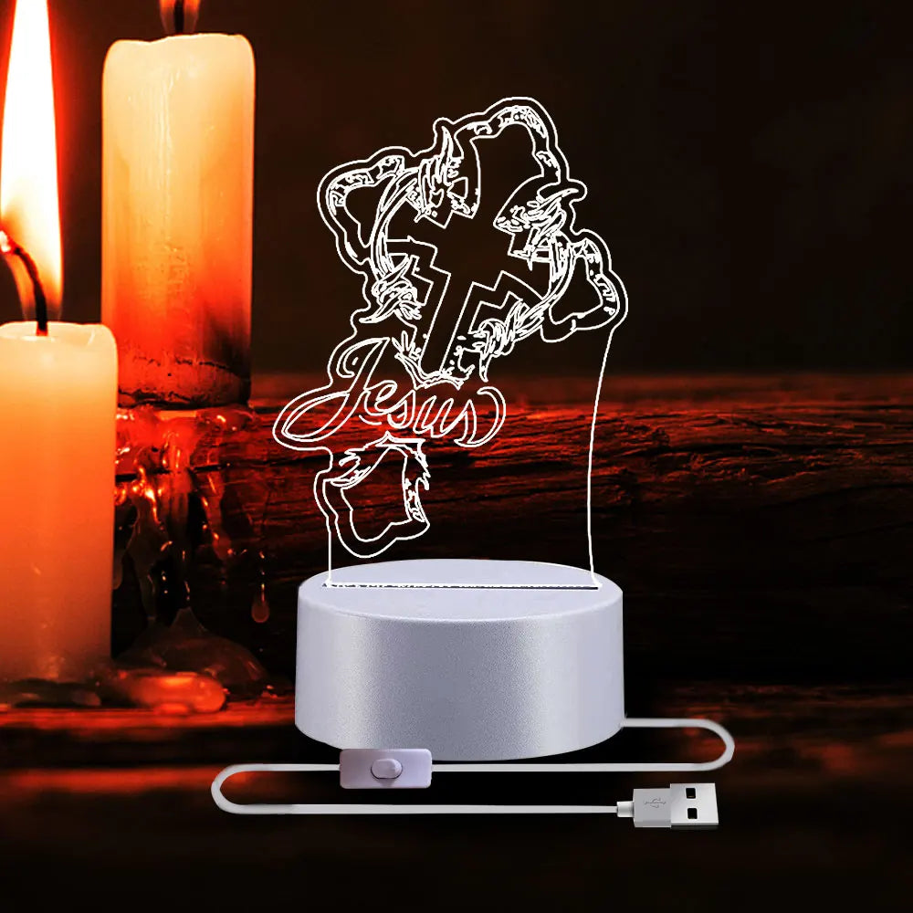 Crucifixion of Jesus 3D Illusion Lamp