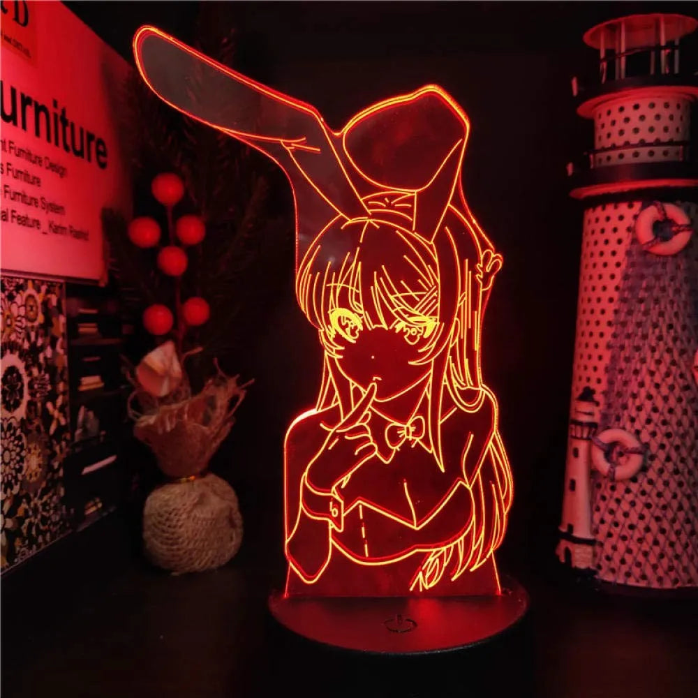 BUNNY GIRL SENPAI 3D Illusion Led Nightlights