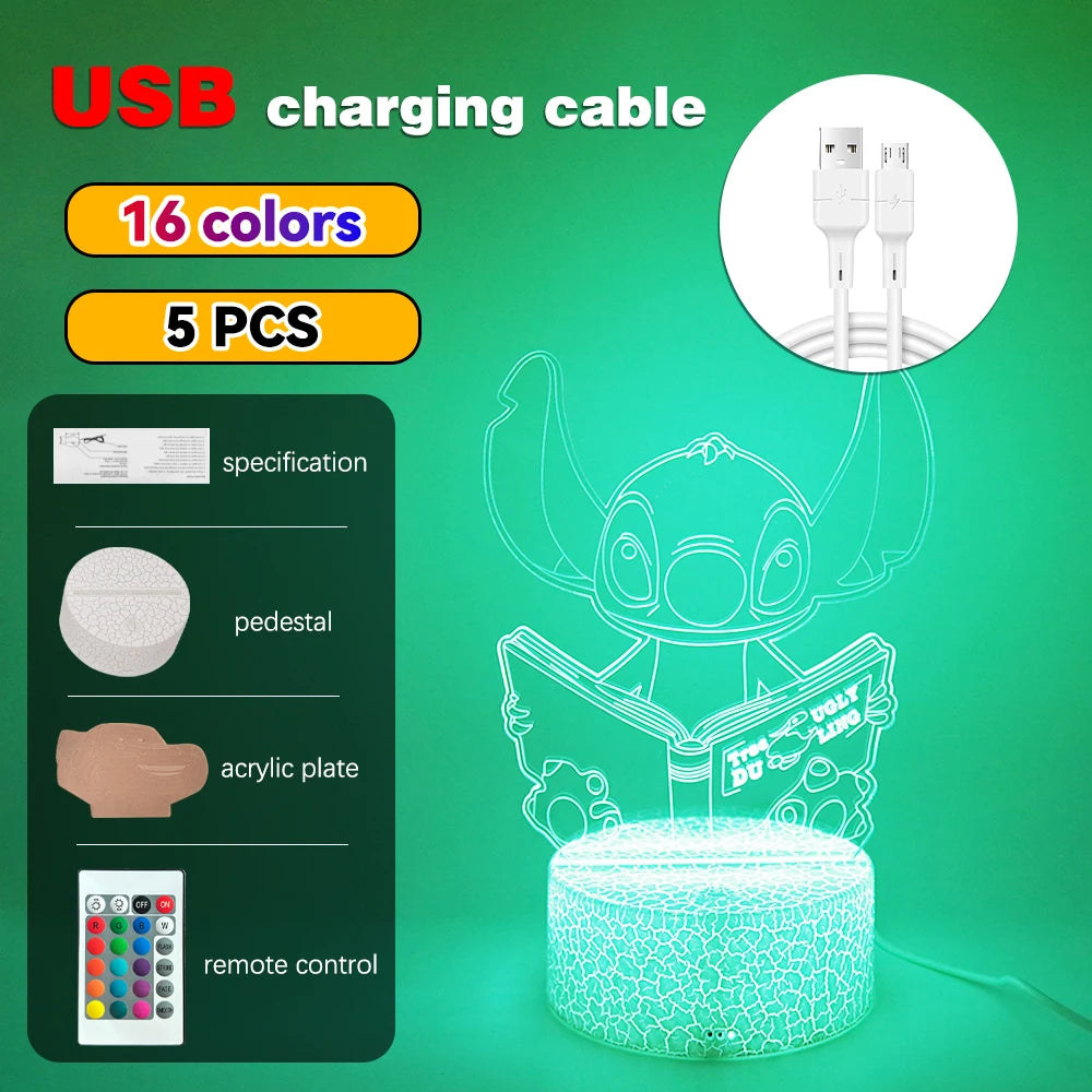 Stitch 3D Lamps Illusion LED Light