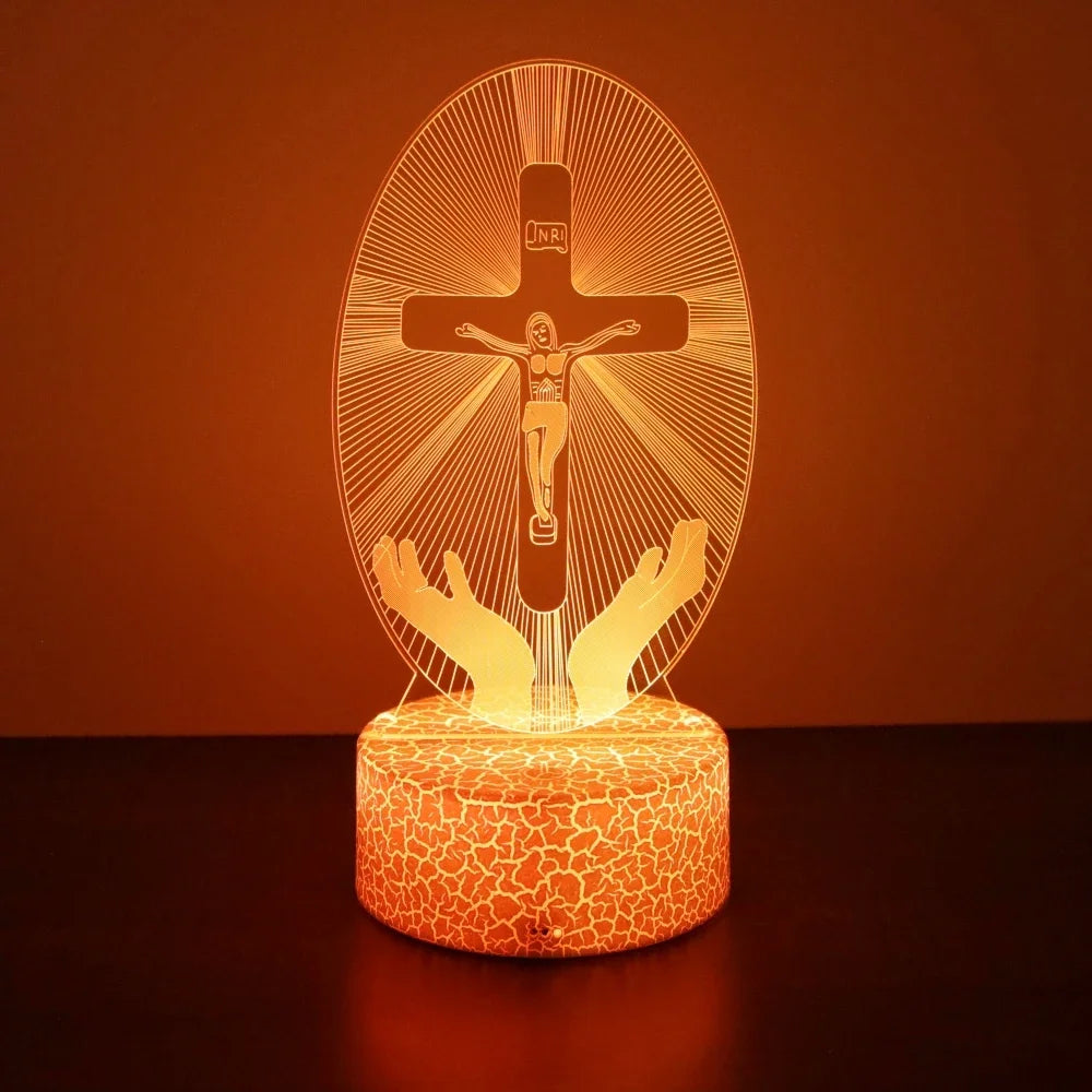 Jesus Cross 3D Lamp  LED Night Light Friends
