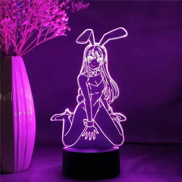 BUNNY GIRL SENPAI 3D Illusion Led Nightlights