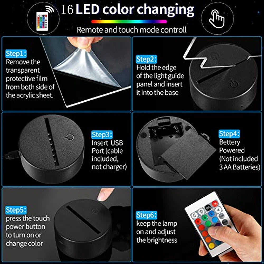 Stitch 3D Illusion Night Light