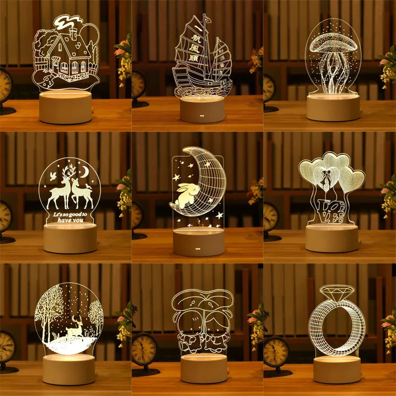 Christmas Decorations 3D LED Light Lamp
