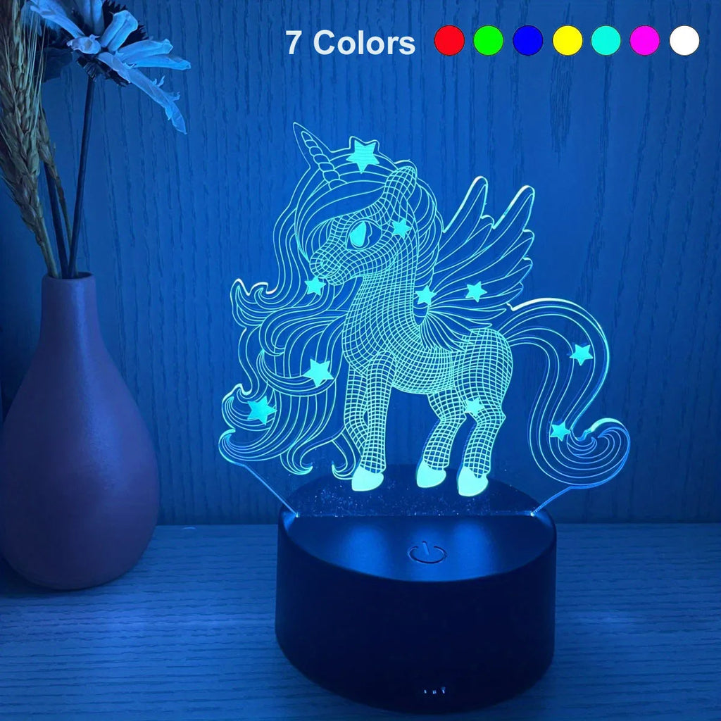 Cute Pony 3D LED Night Light Lamp