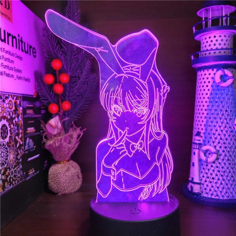BUNNY GIRL SENPAI 3D Illusion Led Nightlights