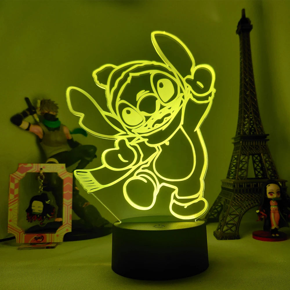Lilo & Stitch Cartoon 3D Lamp Figure LED Night