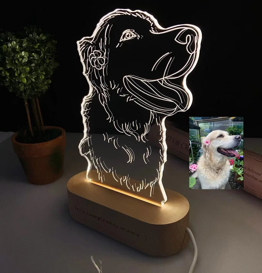 Custom Personalized Gifts 3D Photo Lamp Engraving Base Text