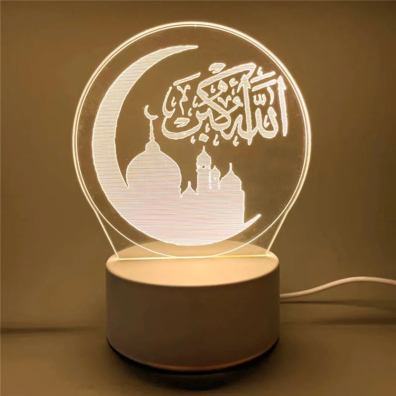 Muslim Ramadan Decoration  3D LED Night Light Eid Mubarak