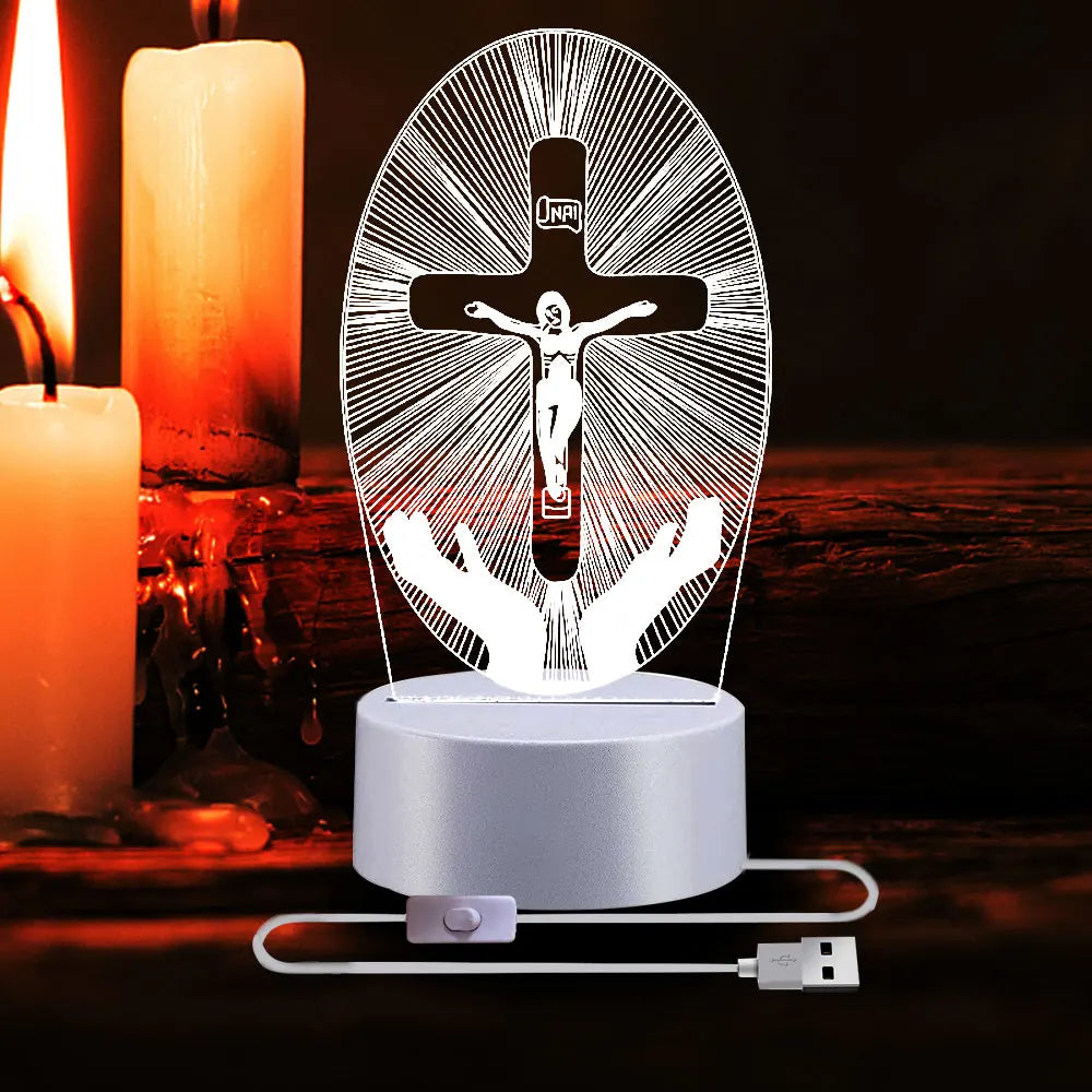 Crucifixion of Jesus 3D Illusion Lamp