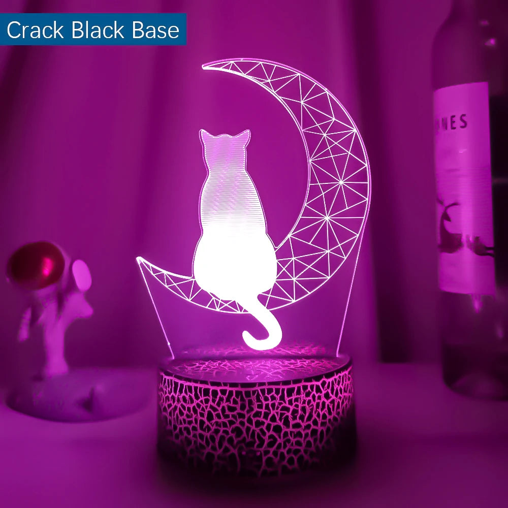 Moon Cat 3D Led Night Light