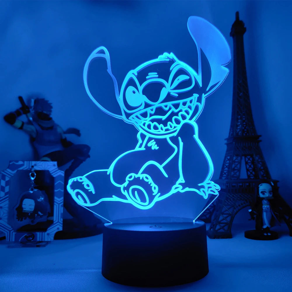 Lilo & Stitch Cartoon 3D Lamp Figure LED Night