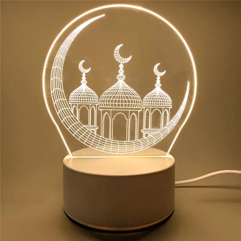 Muslim Ramadan Decoration  3D LED Night Light Eid Mubarak
