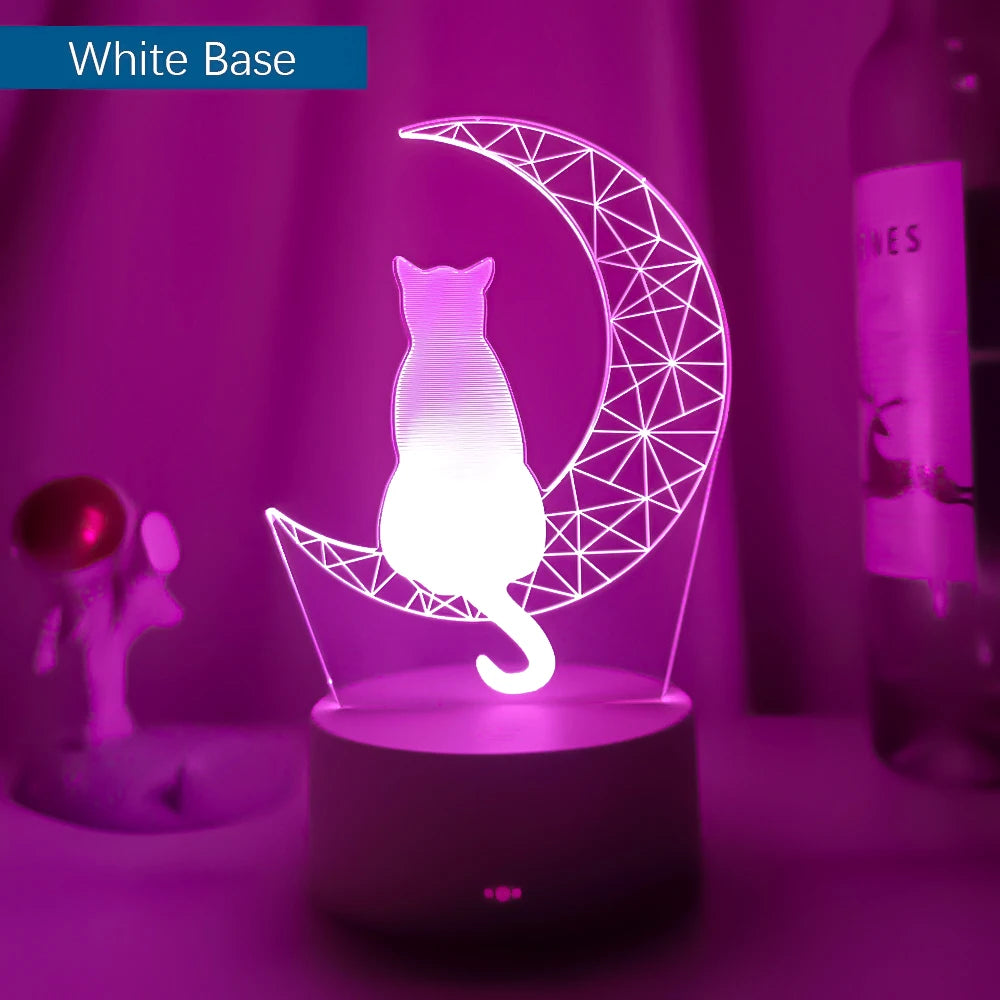 Moon Cat 3D Led Night Light